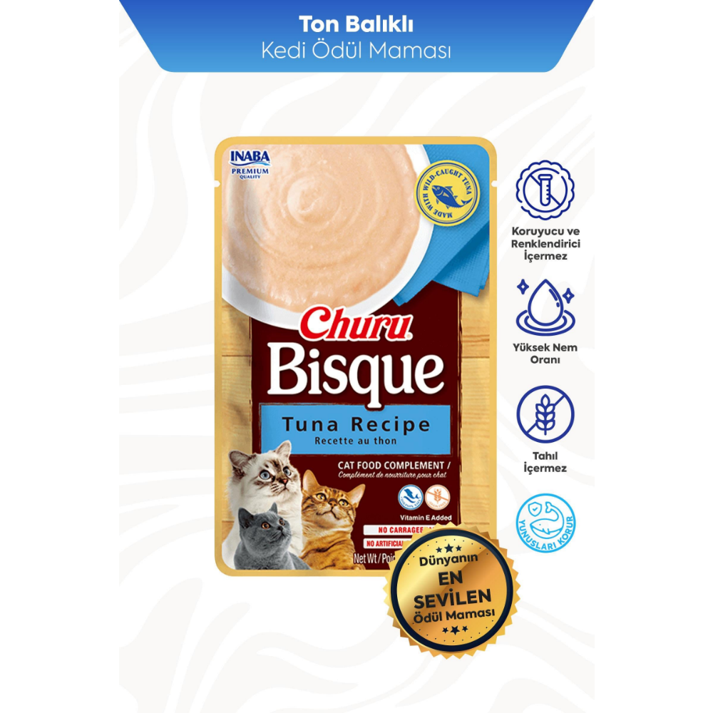 Inaba Ciao Churu Bisque Ton Balıklı Kedi Ödül Kreması 40 Gr