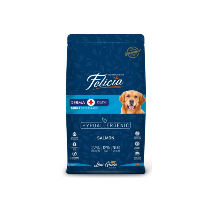 Felicia Az Tahıllı 15 Kg Yetişkin Somonlu M/Large Breed HypoAllergenic Köpek Maması