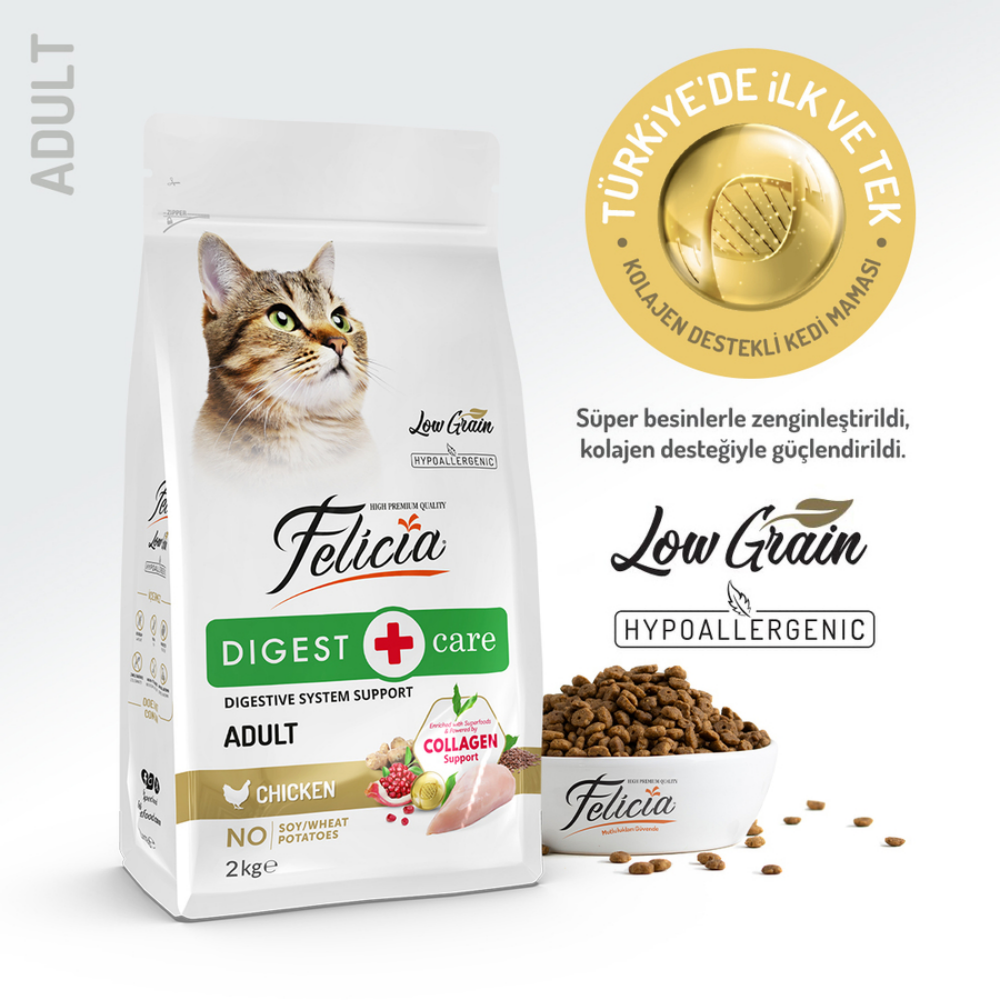 Felicia Az Tahıllı 2 Kg Yetişkin Tavuklu HypoAllergenic Kedi Maması