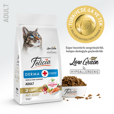 Felicia Az Tahıllı 2 Kg Yetişkin Somonlu HypoAllergenic Kedi Maması