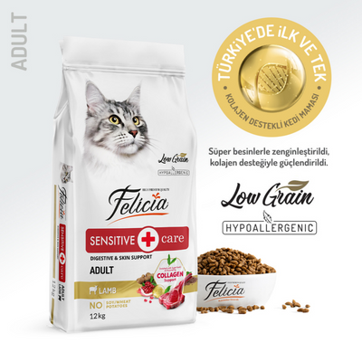 Felicia Az Tahıllı 12 Kg Kuzu Etli Yetişkin HypoAllergenic Kedi Maması