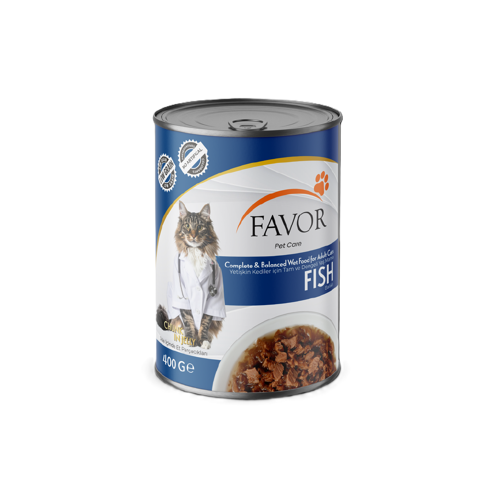 Favor Balıklı Yetişkin Kedi Maması Konservesi 400Gr