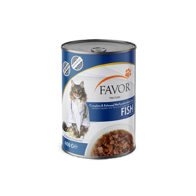 Favor Balıklı Yetişkin Kedi Maması Konservesi 400Gr
