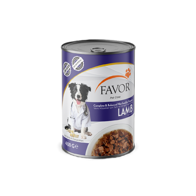 Favor Kuzulu Yavru Köpek Maması Konservesi 400Gr