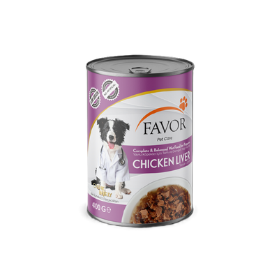 Favor Tavuk Ciğerli Yavru Köpek Maması Konservesi 400Gr