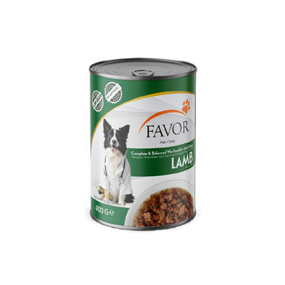 Favor Kuzulu Yetişkin Köpek Maması Konservesi 400Gr