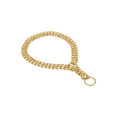 Doggie Eğitim Serisi Çift Boğma Zincirli Köpek Boyun Tasması - 2,5x60-60cm - Gold