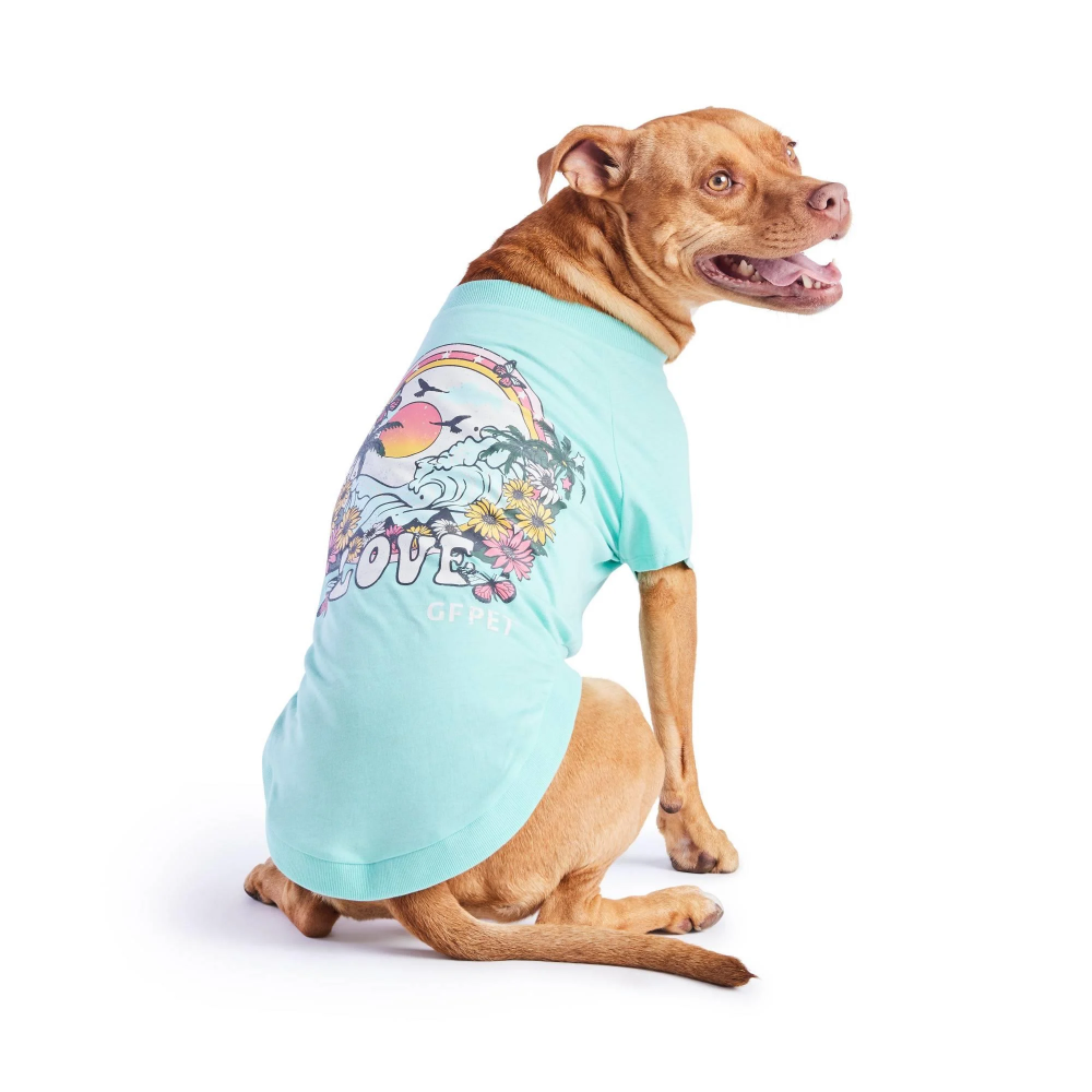 GF Pet Graphic Tee Köpek Tshirt - Aqua