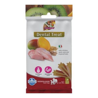 N&D Dental Treat Tropikal Meyveli & Tavuk Etli Medium Köpek Ödülü 60Gr