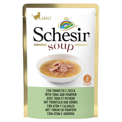 Schesir Soup Ton Balığı ile Bal Kabağı Yetişkin Kedi Çorbası Pouch 40g