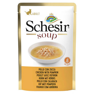 Schesir Soup Tavuk ile Bal Kabağı Yetişkin Kedi Çorbası Pouch 40g