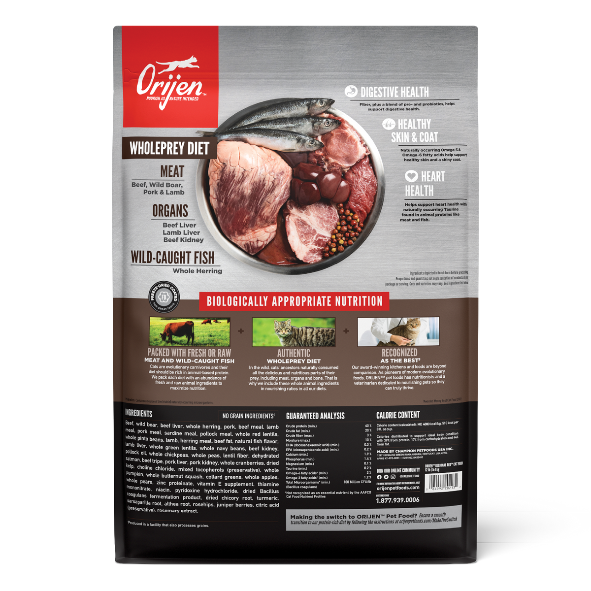Orijen Regional Red Kedi Maması 1.8 Kg - Tüm Irk Ve Yaşam Evreleri İçin