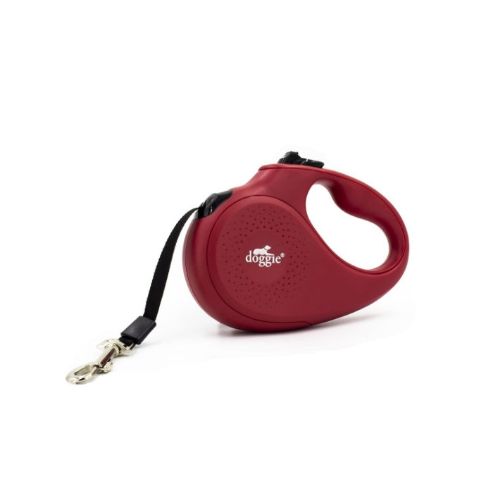 Doggie Otomatik Uzatma Tasması Master Seri Kırmızı 25Kg/5Mt