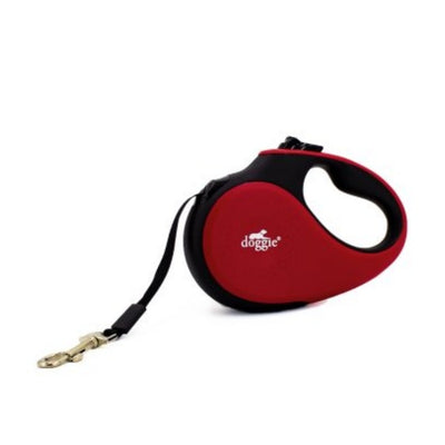 Doggie Otomatik Uzatma Tasması Soft Seri Kırmızı 15Kg/5Mt