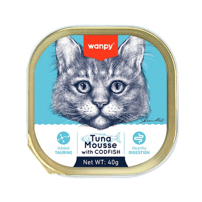 Wanpy Kedi Ton Balıklı & Morina Balıklı Alutray Yaş Mama 40gr 6'lı