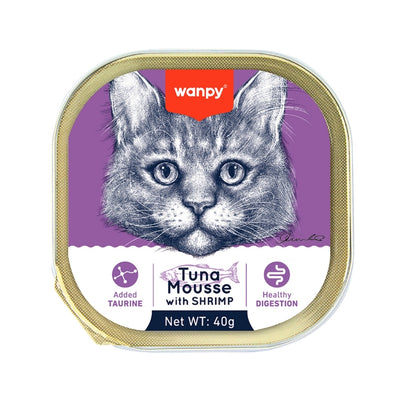 Wanpy Kedi Ton Balıklı & Karidesli Alutray Yaş Mama 40gr 6'lı