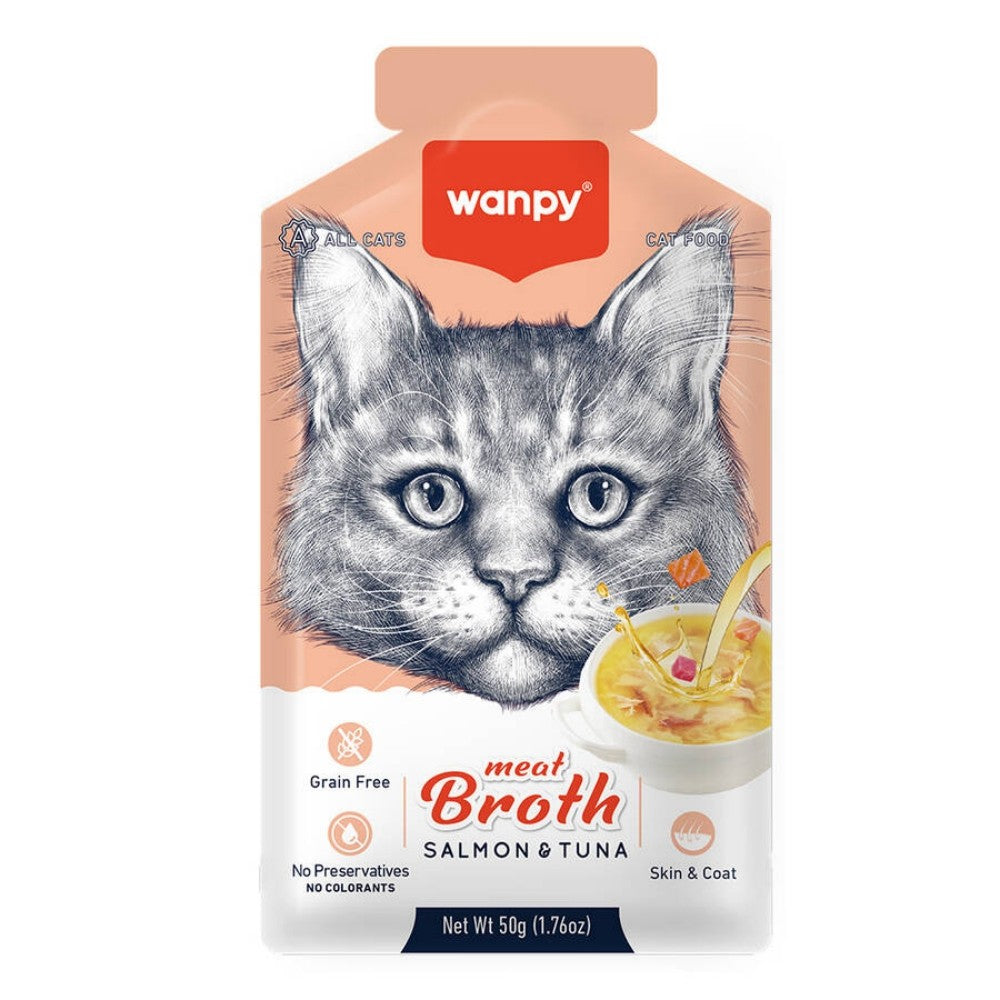 Wanpy Kediler için Somon & Ton Balığı Eti Çorbası 50g