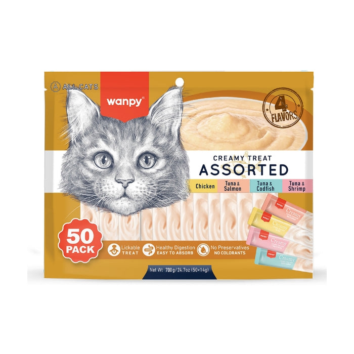 Wanpy Karışık 4 Lezzetli Krema Kedi Ödülü 50*14gr
