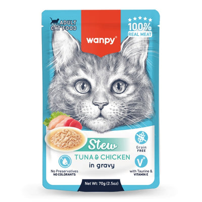 Wanpy Pouch Ton Balık&Tavuklu Yaş Kedi Maması 70gr