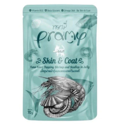 Pramy Jöle İçinde Karidesli, Deniz Taraklı Ve Ton Balıklı Yetişkin Kedi Maması 70gr