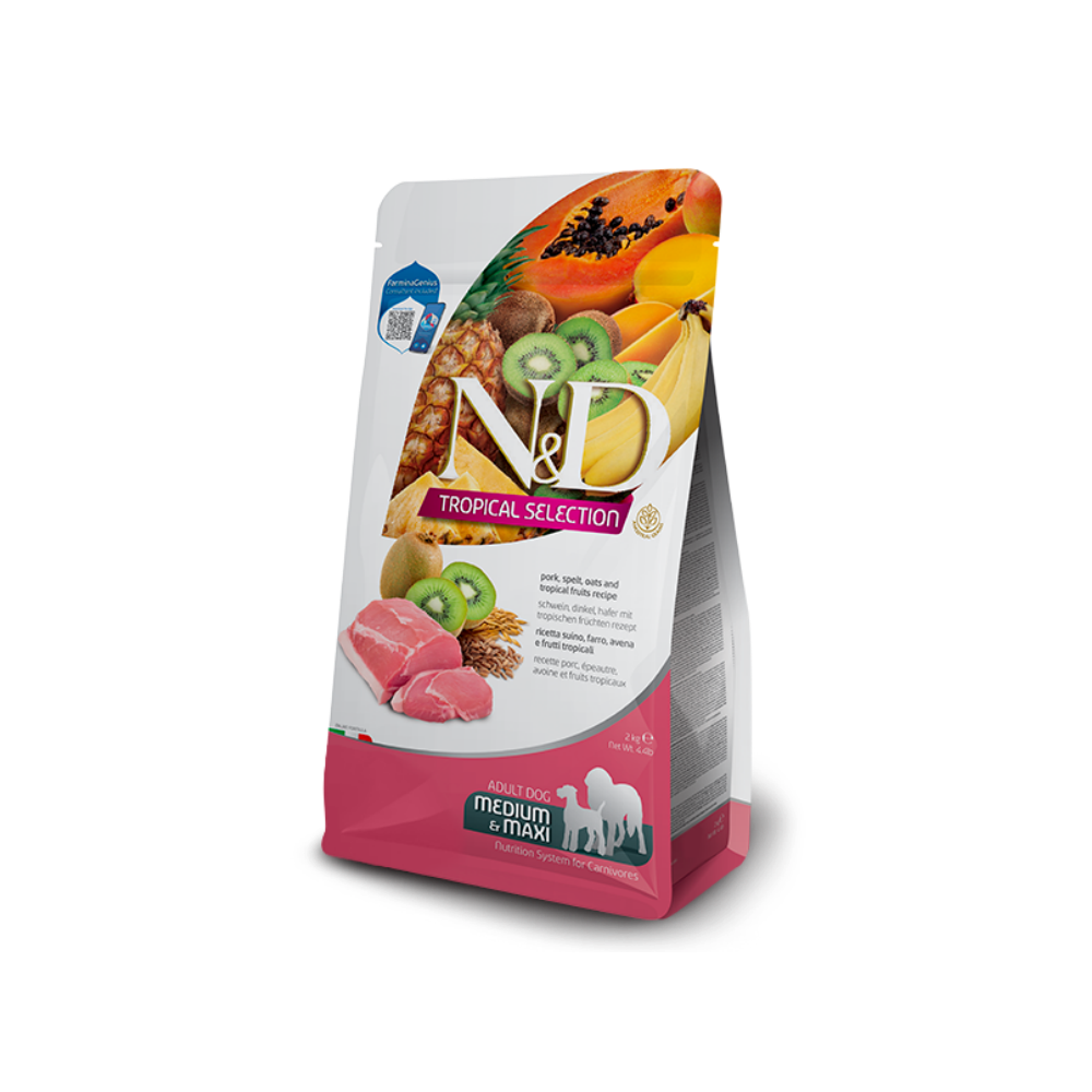 N&D Tropical Selection Domuz Etli ve Tropikal Meyveli 2 Kg Medium Maxi Yetişkin Kuru Köpek Maması