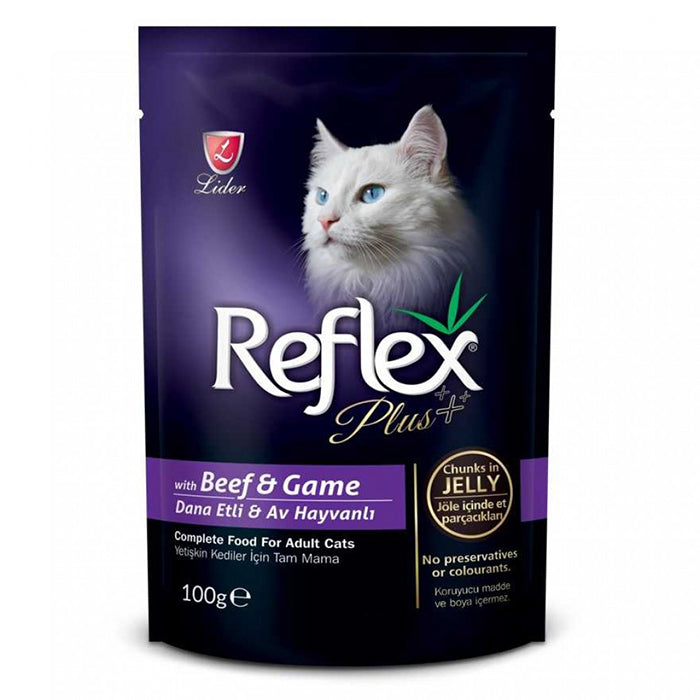 Reflex Plus Jelly Dana Etli&Av Hayvanı 100gr Yaş Kedi Maması