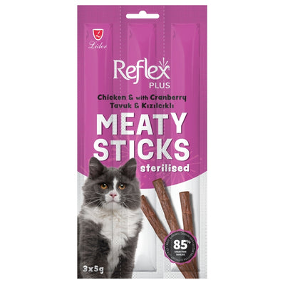 Reflex Plus Tavuklu Ve Kızılcıklı Çubuk Kısırlaştırılmış Kedi Ödülleri 3*5 Gr