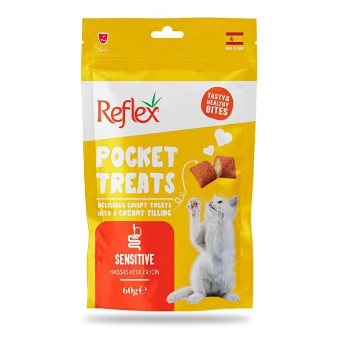 Reflex Pocket Treats Sensitive Hassas Kediler için Yetişkin Kedi Ödülü 60gr