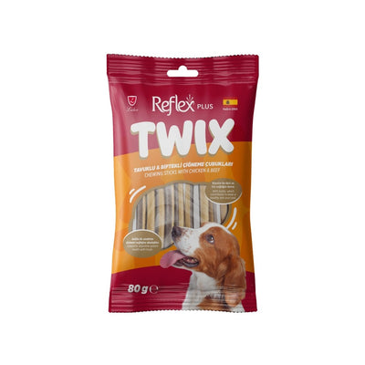 Reflex Plus Twix / Tavuklu & Biftekli Çiğneme Çubukları Yetişkin Köpek Ödül Maması 80gr