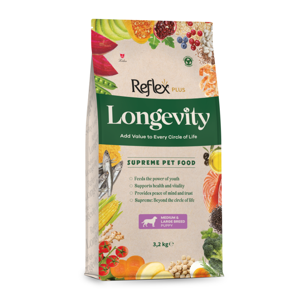 Reflex Plus Longevity Orta ve Büyük Irk Yavru Köpek Maması 3200gr