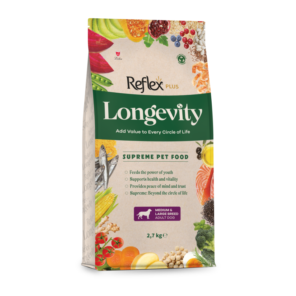 Reflex Plus Longevity Orta ve Büyük Irk Yetişkin Köpek Maması 2700gr