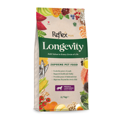 Reflex Plus Longevity Orta ve Büyük Irk Yetişkin Köpek Maması 2700gr