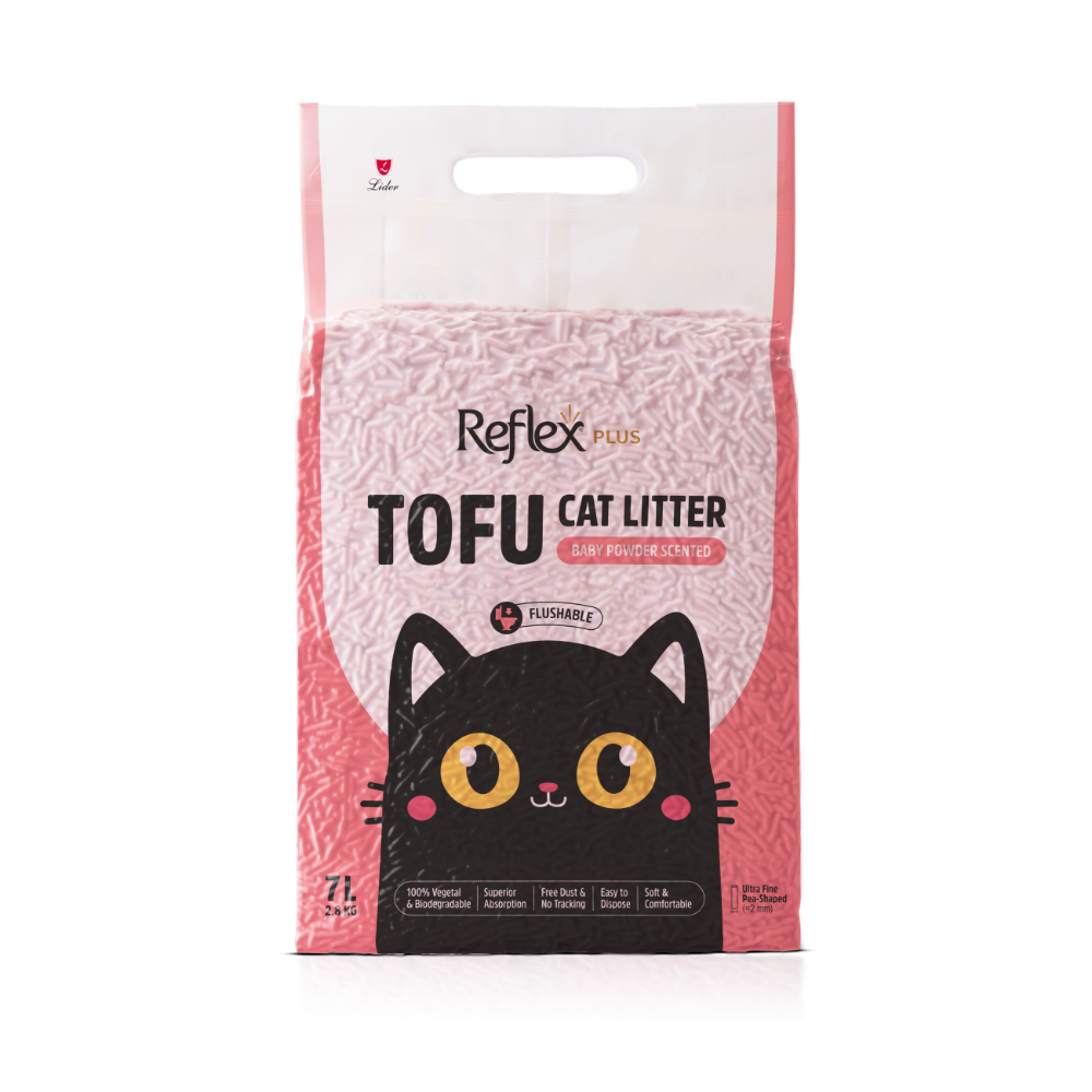 Reflex Plus Tofu Bebek Pudralı Kedi Kumu 2.8 Kg 7L