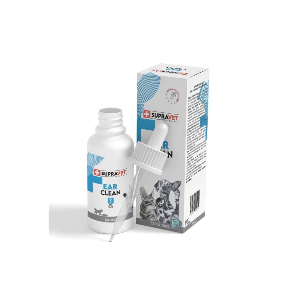 SupraVet Ear Clean Kedi ve Köpek Kulak Temizleme Solüsyonu 50 ml