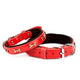 Doggie Konfor Deri Kemik Süslü Boyun Tasması Kırmızı 2X30-35Cm
