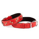 Doggie Konfor Deri Kemik Süslü Boyun Tasması Kırmızı 3X42-50Cm