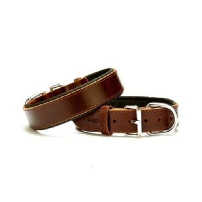 Doggie Konfor Deri Boyun Tasması Kahve 3,5X47-55Cm