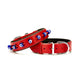 Doggie Konfor Deri Nazar Boncuklu Boyun Tasması Kırmızı 3,5X52-60Cm