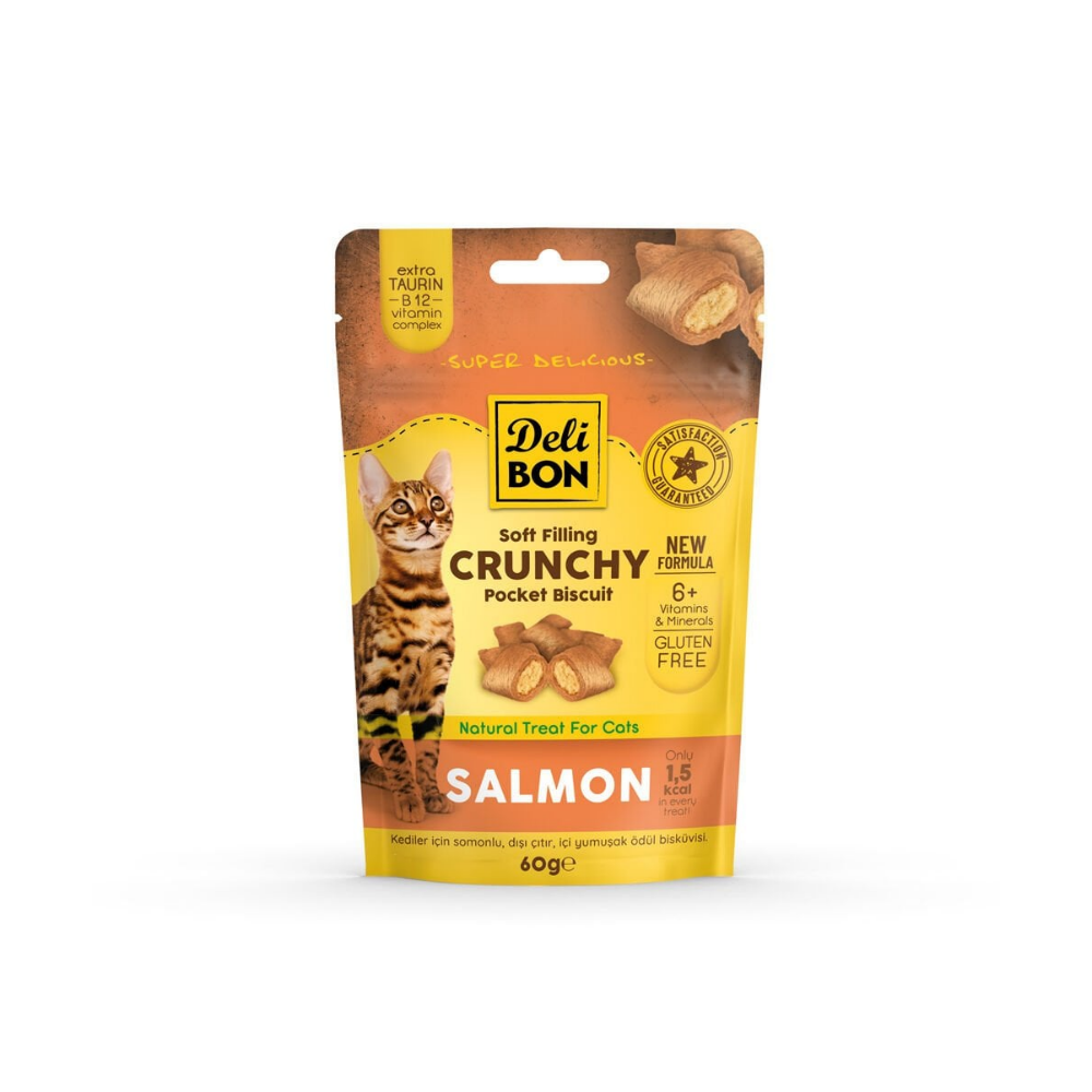Delibon Bisküvi Kedi Ödül Maması Somonlu 60gr