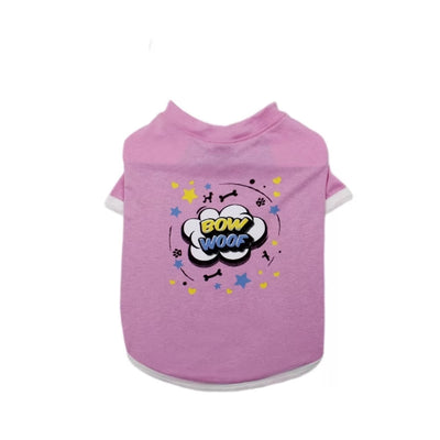 Zampa Bow Woof Pembe Kedi & Köpek T-Shirt Large