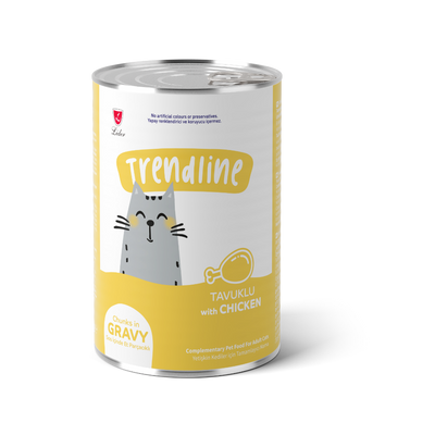 Trendline Konserve Sos İçinde Et Parçacıklı Tavuklu Yetişkin Kedi Maması 400 Gr