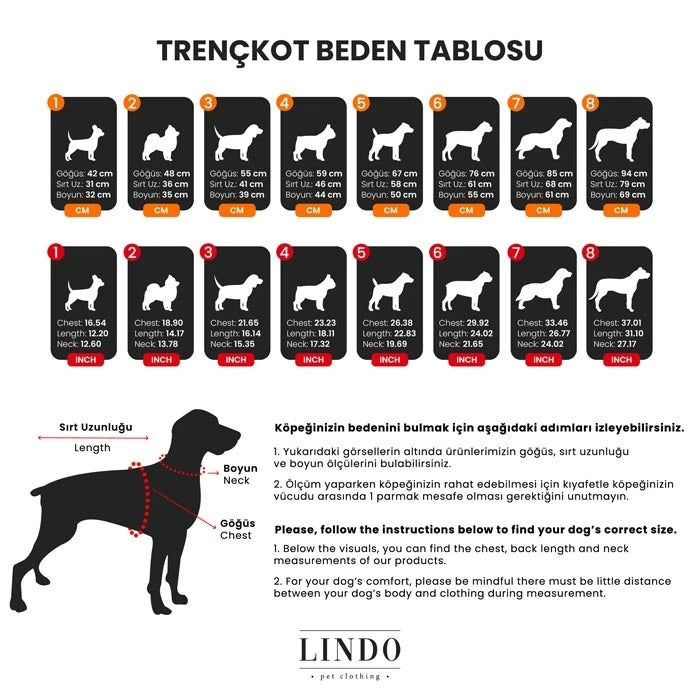 Lindo Trenchkot M.Coffee Köpek Yağmurluğu Beden 7