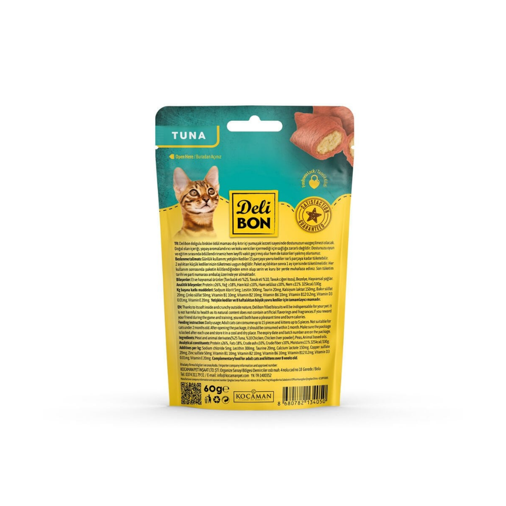Delibon Bisküvi Kedi Ödül Maması Ton Balıklı 60gr