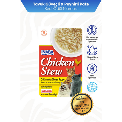 Inaba Ciao Chicken Stew Tavuk Güveç ve Peynirli Pate 40 Gr