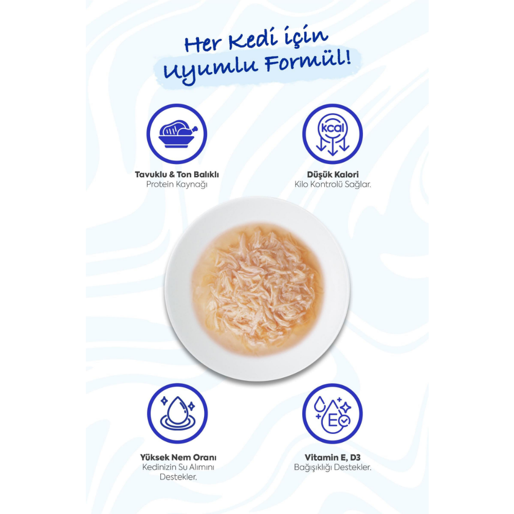 Inaba Ciao Chicken Broth Tavuk Sulu ve Ton Balıklı Kedi Çorbası 50 Gr