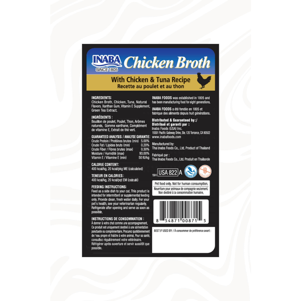 Inaba Ciao Chicken Broth Tavuk Sulu ve Ton Balıklı Kedi Çorbası 50 Gr