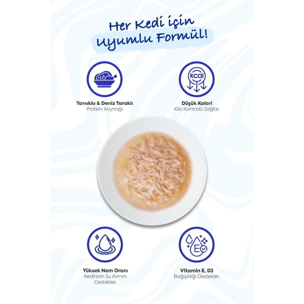 Inaba Ciao Chicken Broth Tavuk Sulu ve Deniz Taraklı Kedi Çorbası 50 Gr