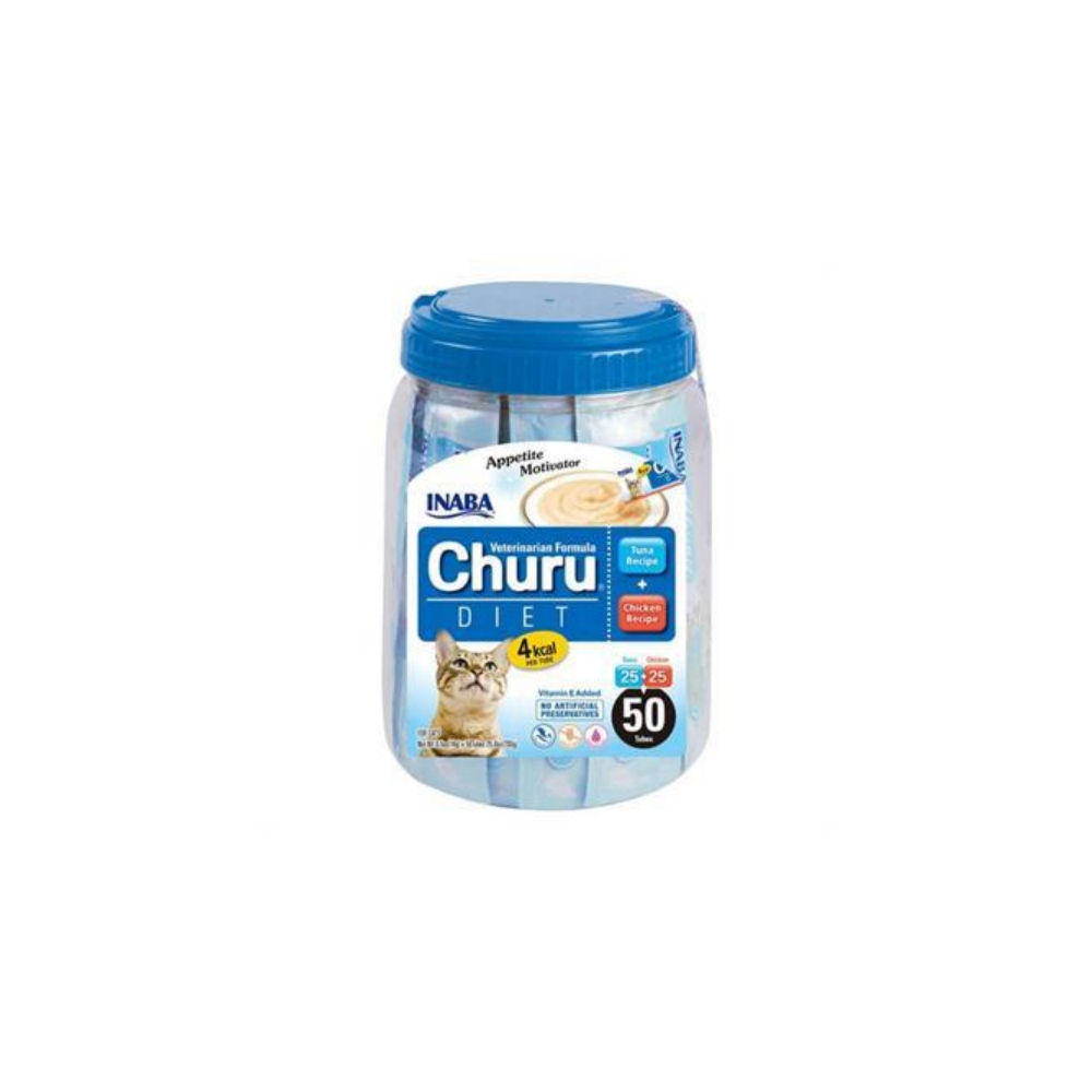 Inaba Ciao Churu Cream Tuna ve Tavuklu Diyet Kedi Ödül Kreması 50 x 14 Gr