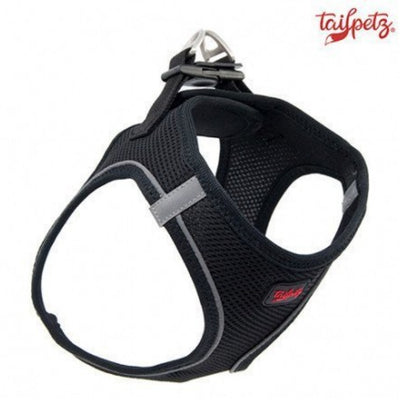 TailPetz Airmesh Black Köpek Göğüs Tasması M