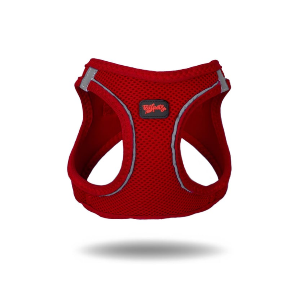 TailPetz Airmesh Red Köpek Göğüs Tasması 3XS